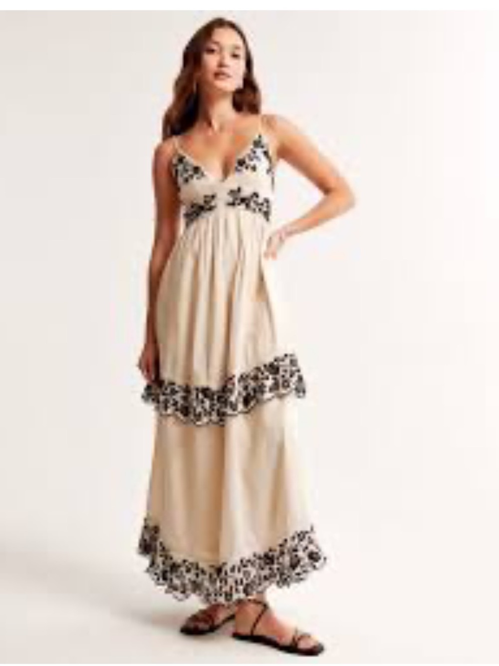 NWT Abercrombie & Fitch Drama Ruffle Tiered Maxi Dress S